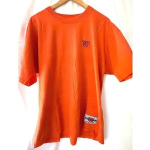 Vintage '96 Wilson Athletic wear Mens XL Orange Made in USA Embroidered Logo